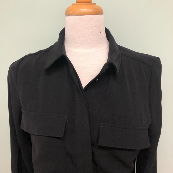 Catherine Malandrino | Women's Button Up Blouse | Lightweight | Black - Picture 3 of 4
